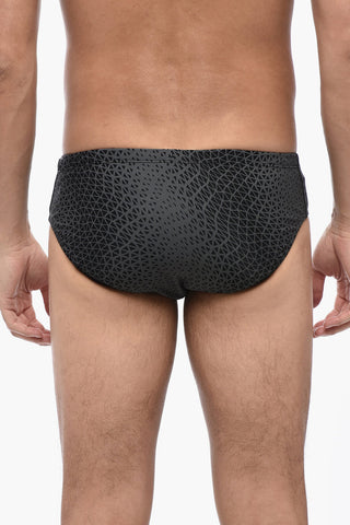 Zweifarbiger Badeslip mit besticktem Logo