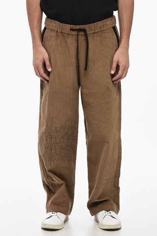 Corduroy Pants with Elastic Waistband