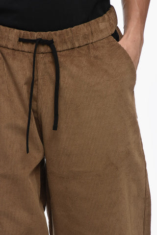 Corduroy Pants with Elastic Waistband