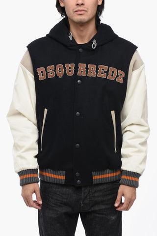Padded Varsity Bomber with Hood