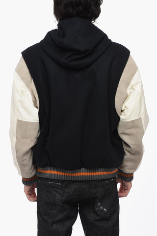 Padded Varsity Bomber with Hood