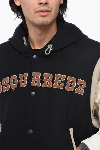 Padded Varsity Bomber with Hood