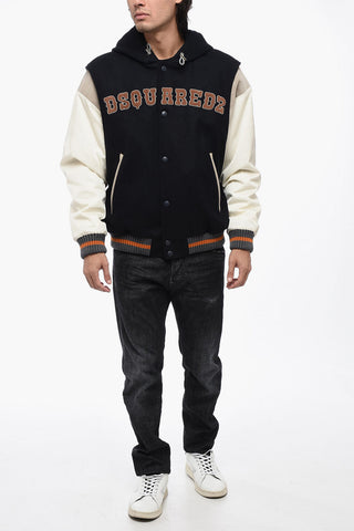 Padded Varsity Bomber with Hood