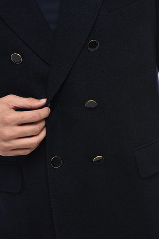 Peak Lapel Cashmere Double Breasted Blazer