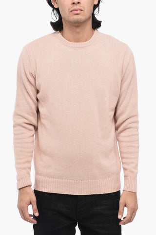 SUGAR Maglia Girocollo in Cashmere e Lana a Tinta Unita