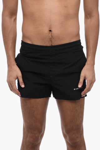 Nylon Swim Shorts with Embroidered Logo