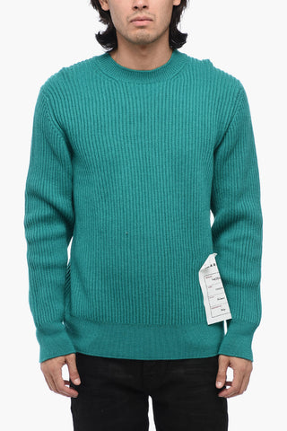 Ribbed Wool Crew-neck Sweater