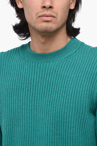 Ribbed Wool Crew-neck Sweater