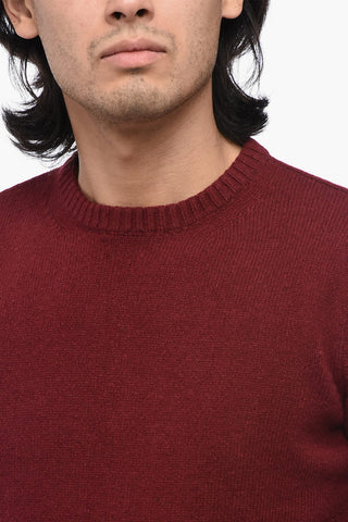 SUGAR Solid Color Wool and Cashmere Crew-neck Sweater