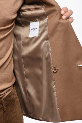 Twill Double Breasted Blazer with Golden Buttons