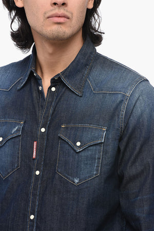 데님 셔츠 스냅 단추