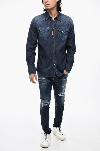 Jeanshemd mit Druckknöpfen