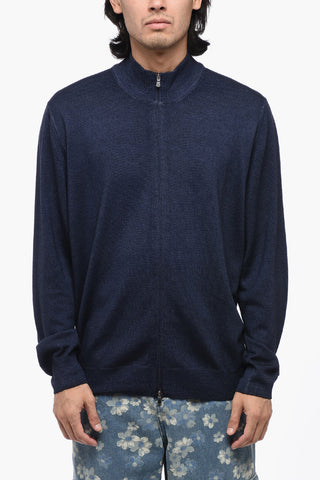 Virgin Wool Sweater with Zip Closure