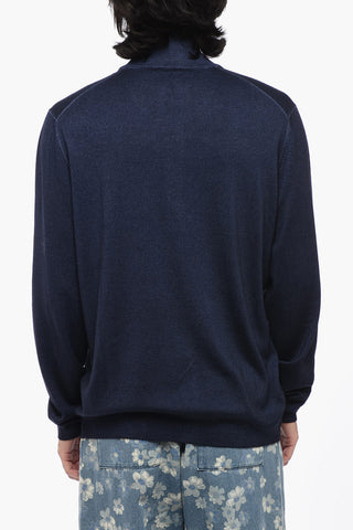 Virgin Wool Sweater with Zip Closure