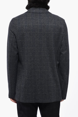 Distric Check Motif Single-Breasted Blazer