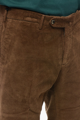 Pantaloni in Velour a Coste Super Slim Fit
