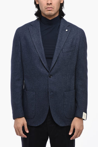 Blazer a 2 Bottoni in Lana Due Spacchi Revers Classico 