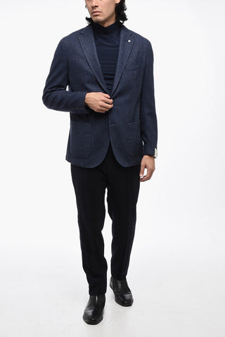 Blazer a 2 Bottoni in Lana Due Spacchi Revers Classico 