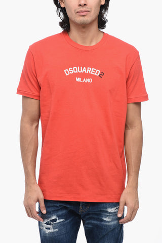 T-Shirt Girocollo in Cotone con Stampa Frontale