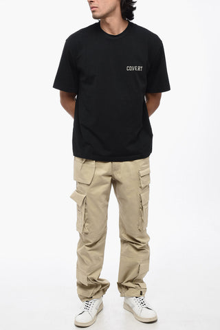 Solid Color Crew-neck T-Shirt with Printed Logo