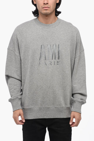 Crewneck Sweatshirt with Ton-sur-ton Embroidered Logo