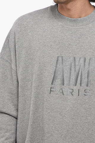 Crewneck Sweatshirt with Ton-sur-ton Embroidered Logo