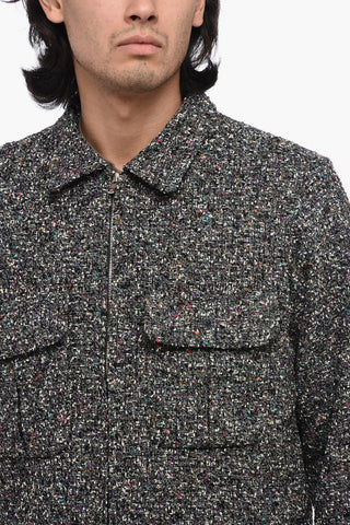 Wool Blend FANCY CLOTH Jacket with Double Breast Pocket