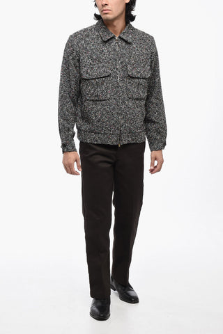 Wool Blend FANCY CLOTH Jacket with Double Breast Pocket