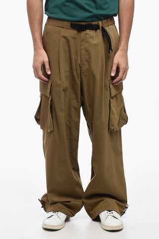 Wide Leg Nylon Cargo Pants