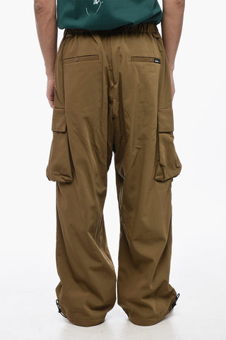 Wide Leg Nylon Cargo Pants