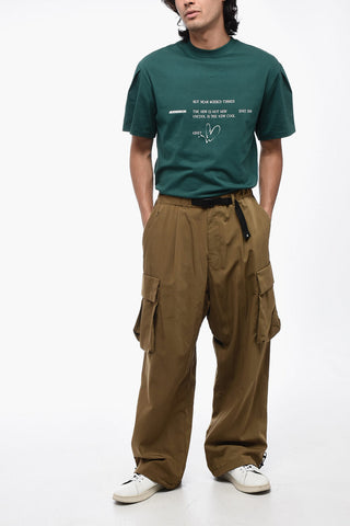 Wide Leg Nylon Cargo Pants