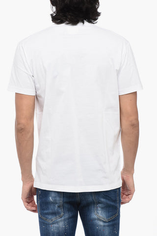 Crewneck T-Shirt COOL FIT in Solid Color with Printed Logo