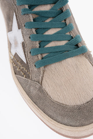 Suede BALLSTAR Low-Top Sneakers with Lurex Detail