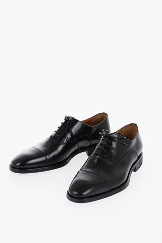 Solid Color Leather Oxford Shoes