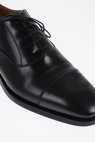 Solid Color Leather Oxford Shoes
