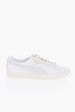 Textured Leather Low-Top Sneakers with Suede Detail