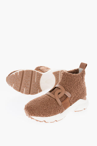 Boucle' Fabric Pull-On Socks Sneakers