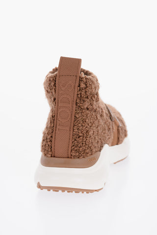 Boucle' Fabric Pull-On Socks Sneakers