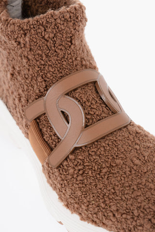 Boucle' Fabric Pull-On Socks Sneakers