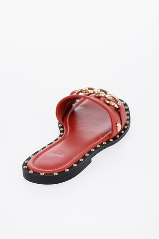 LOVE Sandali In Pelle con Con Borchi Dorate