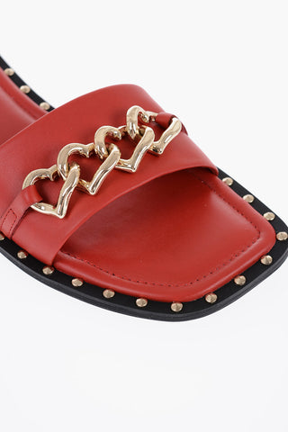 LOVE Sandali In Pelle con Con Borchi Dorate