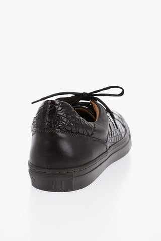 Low Crocodile Leather Sneakers