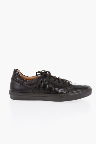 Low Crocodile Leather Sneakers