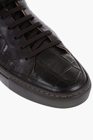 Low Crocodile Leather Sneakers