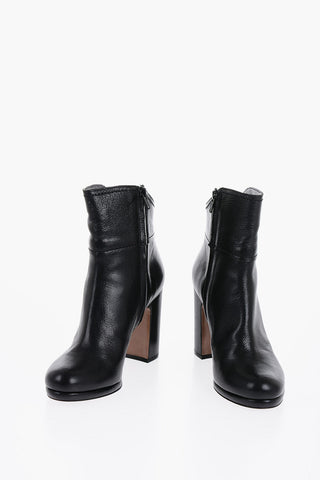 Textured Leather KING Ankle Boots with Zip 10cm