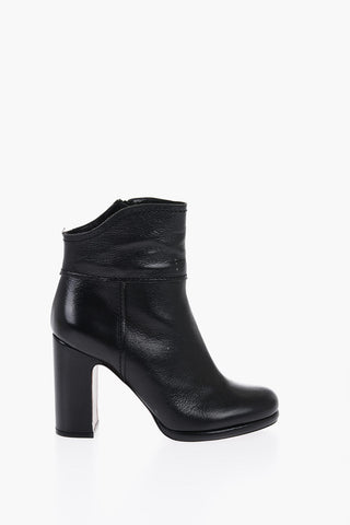 Textured Leather KING Ankle Boots with Zip 10cm