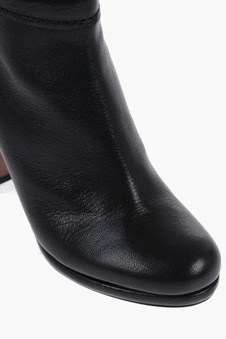 Textured Leather KING Ankle Boots with Zip 10cm