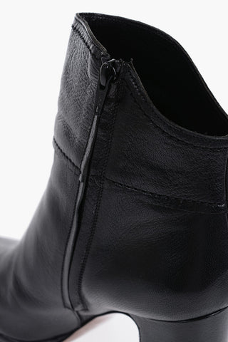 Textured Leather KING Ankle Boots with Zip 10cm