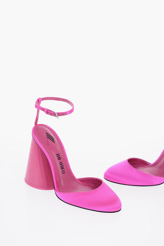 Satin Ankle Strap Pumps with maxi Heel 10,5cm