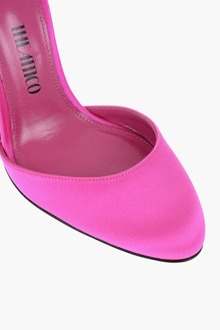 Satin Ankle Strap Pumps with maxi Heel 10,5cm
